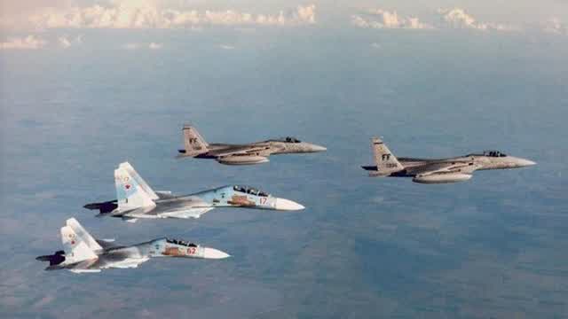Su-27 and F-15.