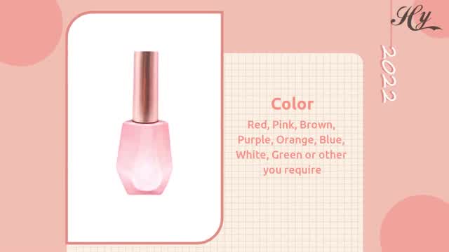 13ml New Design Multisurface Nail Polish Glass Bottle Pink Color