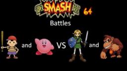 Super Smash Bros 64 Battles #26: Ness and Kirby vs Link and Donkey Kong