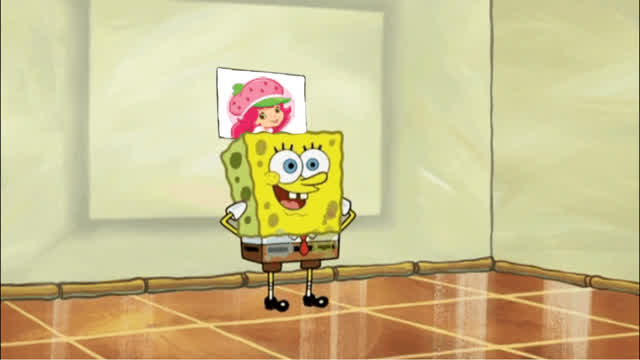 SpongeBob Gets Kicked out for putting a picture of Strawberry Shortcake on the Musuem Wall