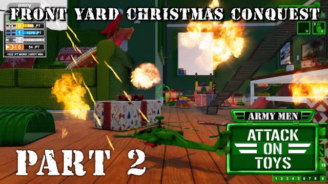 Army Men: Attack on Toys - SUPER HARD - Front Yard Christmas (Conquest #4) Part 2