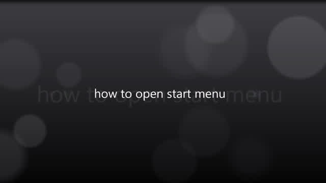 how to open start menu