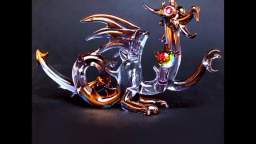 THIS MY Dragon STORY OF Medieval Hand Blown Glass Figurine Crystal Gold