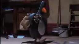 Feathers McGraw Points a Gun at Gromit