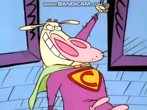 SUPER VACA HABLANDO INGLES EN EL DOBLAJE LATINO DE VACA Y POLLITO