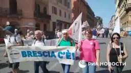 Anti-government demonstration in Rome. The participants criticized the Wests policy towards Russia,