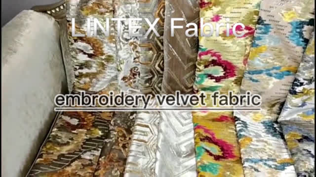 Select Vintage Furniture Embroidery Velvet Fabric Design