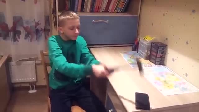 idiot russian kid fails the magic in the phone