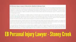 Auto Accident Lawyer Stoney Creek ON - EB Personal Injury Lawyer (800) 289-5079