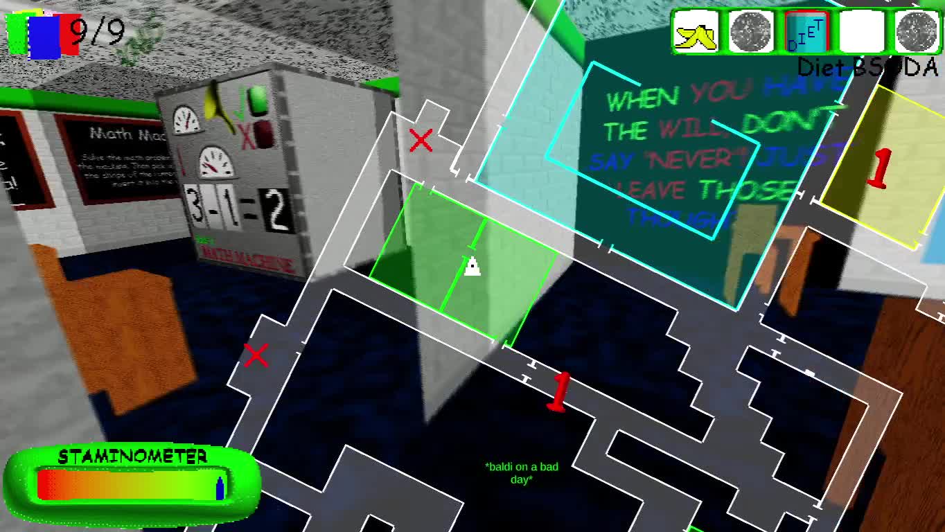 Baldi's Basics Plus Mod (Baldi's Bad Day + Footsteps Mod) Gameplay Part 3