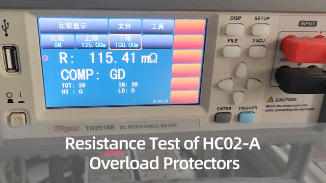Resistance Test of HC02-A Overload Protector