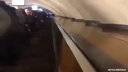 the person on the subway rolls down, since he is late for work