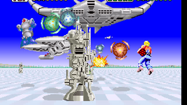 space harrier [1985] gameplay.