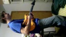 Jamin To The Ramones On a Inflatable Guitar