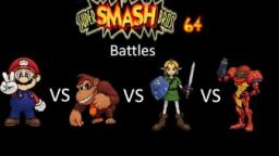 Super Smash Bros 64 Battles #18: Mario vs Donkey Kong vs Link vs Samus