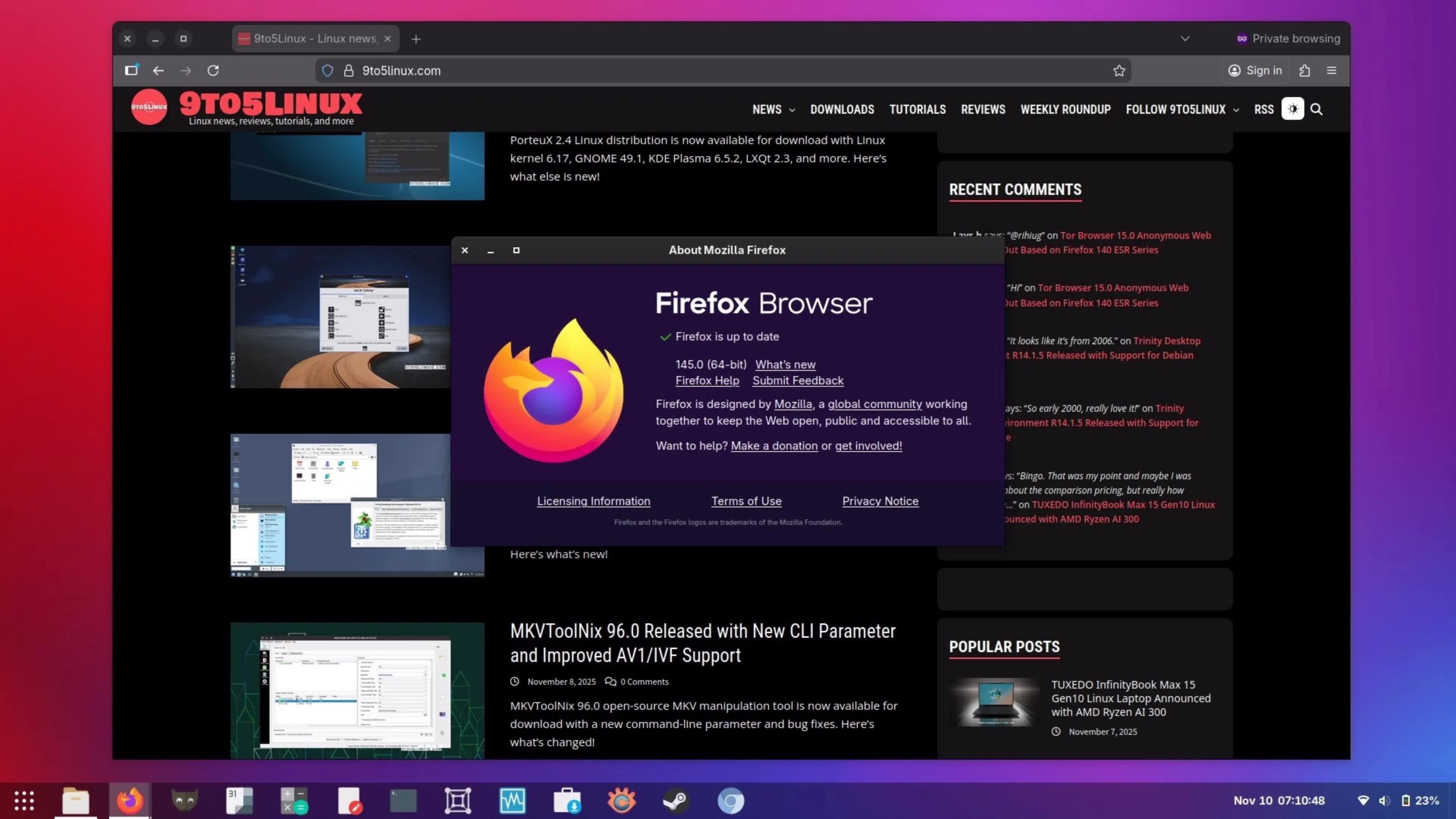 Firefox 145 Is Now Available for Download, Drops 32-Bit Support on Linux Firefox 145 Is Now Available for Download, Drops 32-Bit Support on Linux