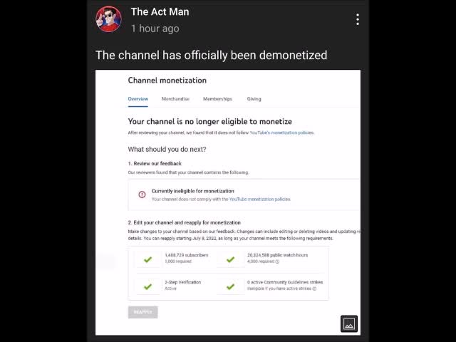The Act Man has been demonetized