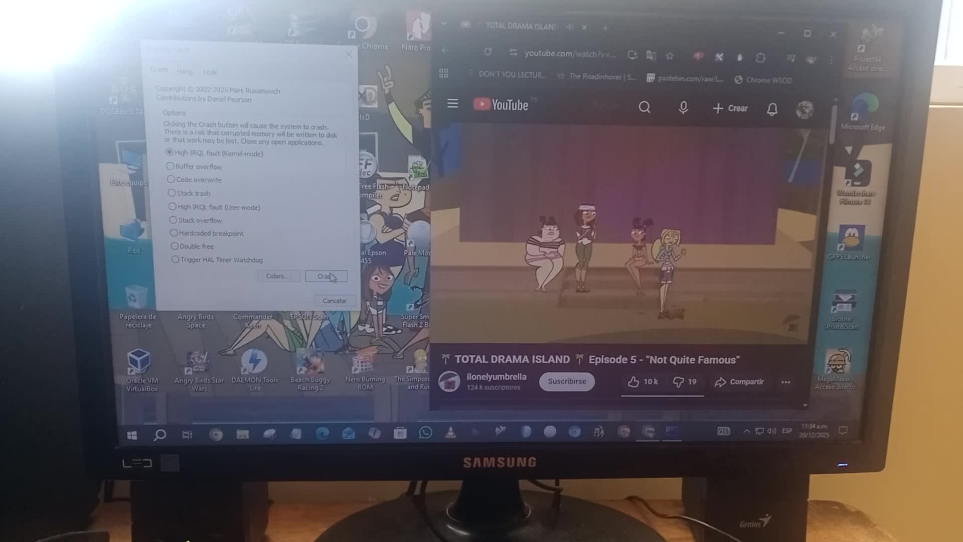 Courtney crying has BSOD