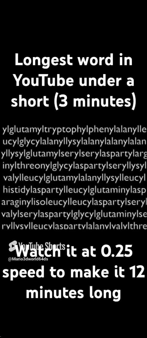 Longest word ever under a short (3 minutes)