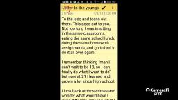 Letter to the youngsters