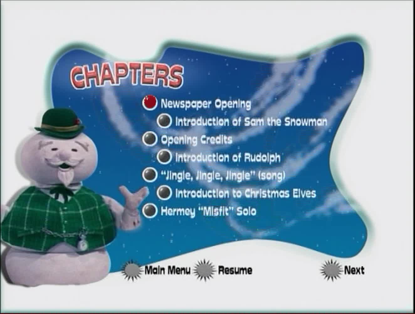 Rudolph the Red Nosed Reindeer 2002 DVD Menu