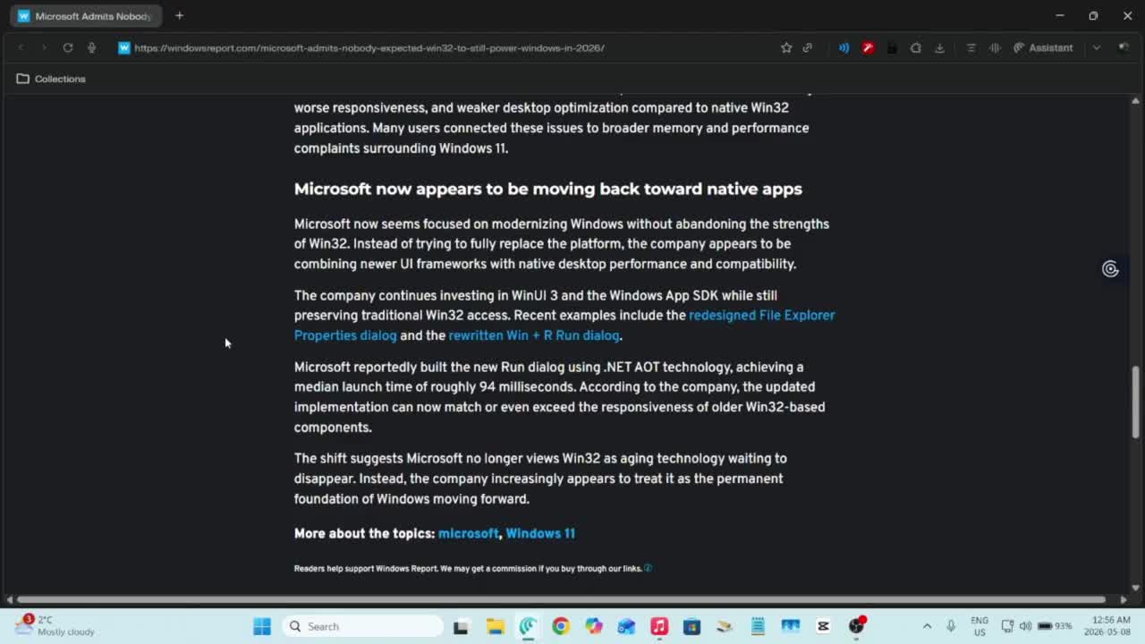 Microsoft Admits Nobody Expected Win32 to Still Power Windows in 2026