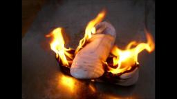 Jana burns her white Kayla sneaker slip in trailer