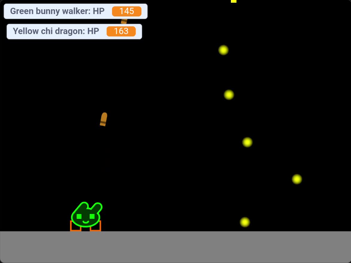 Yellow chi dragon vs green bunny walker Yellow chi dragon vs green bunny walker