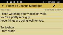 Mario Walker's poem to me