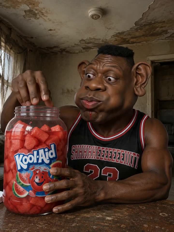Nigger eats kool-aid