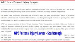 Scarborough Personal Injury Lawyer - WPC Personal Injury Lawyer (800) 299-0439