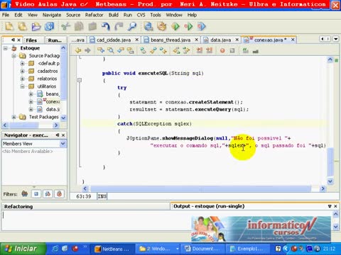 aula 32 java-NetBeans5.5 Método Execute SQL
