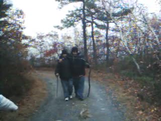 Me and my childhood friend at Castle Point in Minnewaska (2006)