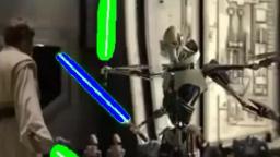 Star Wars Episode III - Obi Wan vs Grievous - lightsaber color edit