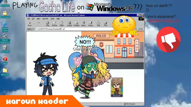 Attempting to play Gacha Life on Windows 98 (Worked, BUT Experience is HORRIBLE)