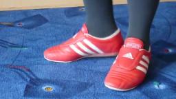 Jana shows her Adidas Martial Arts red, white