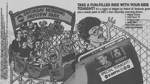 The 1984 ABC Saturday Morning Preview Park Special (hosted by Scooby Doo,Scrappy Doo and Weird Al)