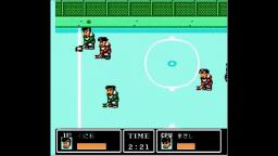 Ike! Ike! Nekketsu Hockey Bu - Match - Famicom Gameplay