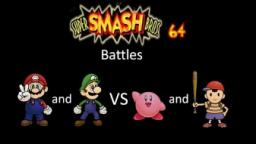 Super Smash Bros 64 Battles #100: Mario and Luigi vs Kirby and Ness