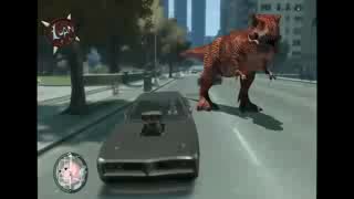 T-rex 3d animation in GTA IV