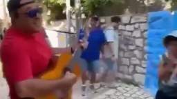 In Israel, street musicians performed Katyusha for a Russian tourist.