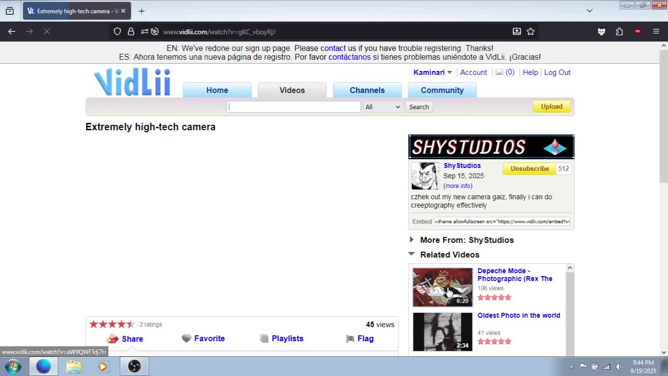 VidLii on a Thinkpad T470 running Windows 7 Pro