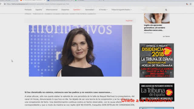 Raquel Martínez de RTVE denuncia abiertamente a los Chemtrails