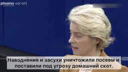 The head of the European Commission, Ursula von Leer Leyen, blamed Russia and climate change for the