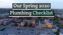 Our Spring 2020 Plumbing Checklist