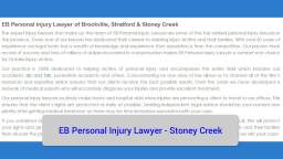 Workers Compensation Lawyer Stoney Creek - EB Personal Injury Lawyer (800) 289-5079