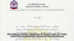 H.E. Mindrolling Khenchen Rinpoche wrote a congratulatory letter to H.H. Dorje Chang Buddha III