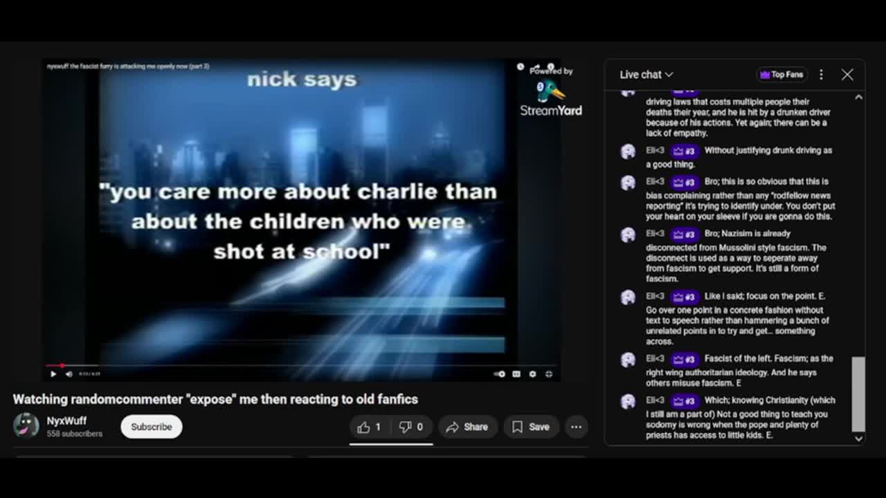 nyxwuff melts down over me and chronic999's videos (part 2)