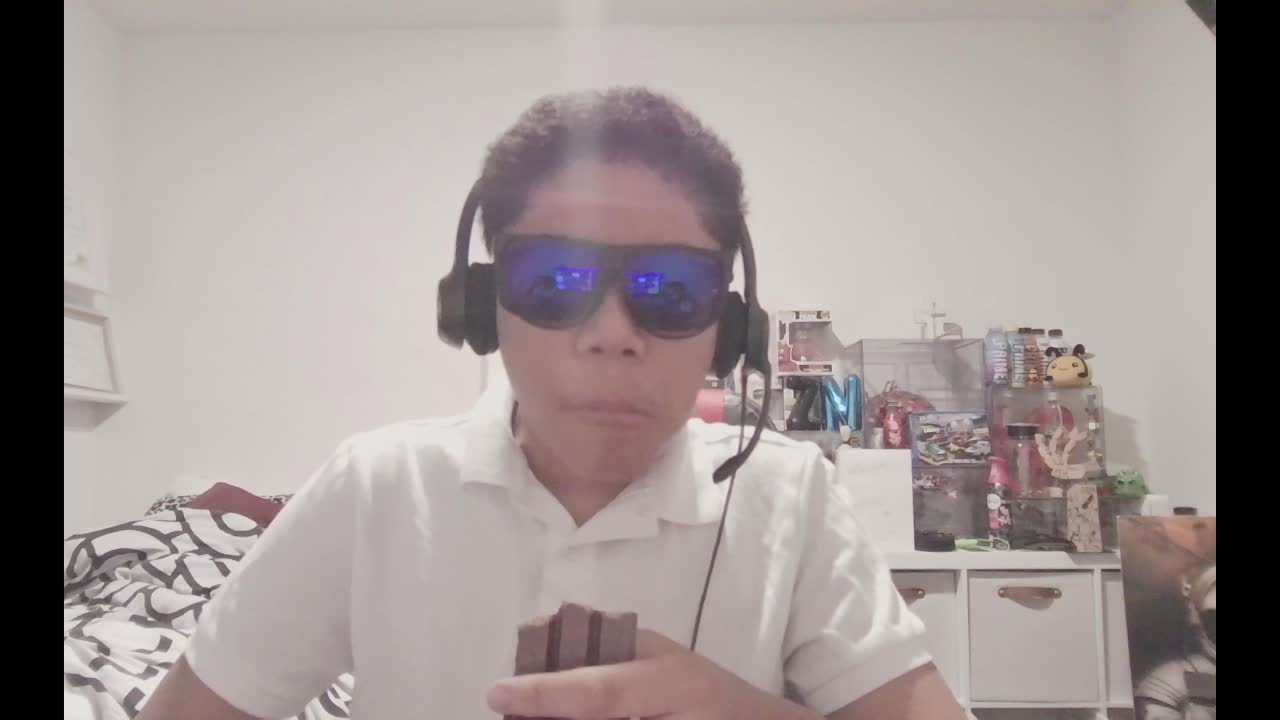 eating a kit kat