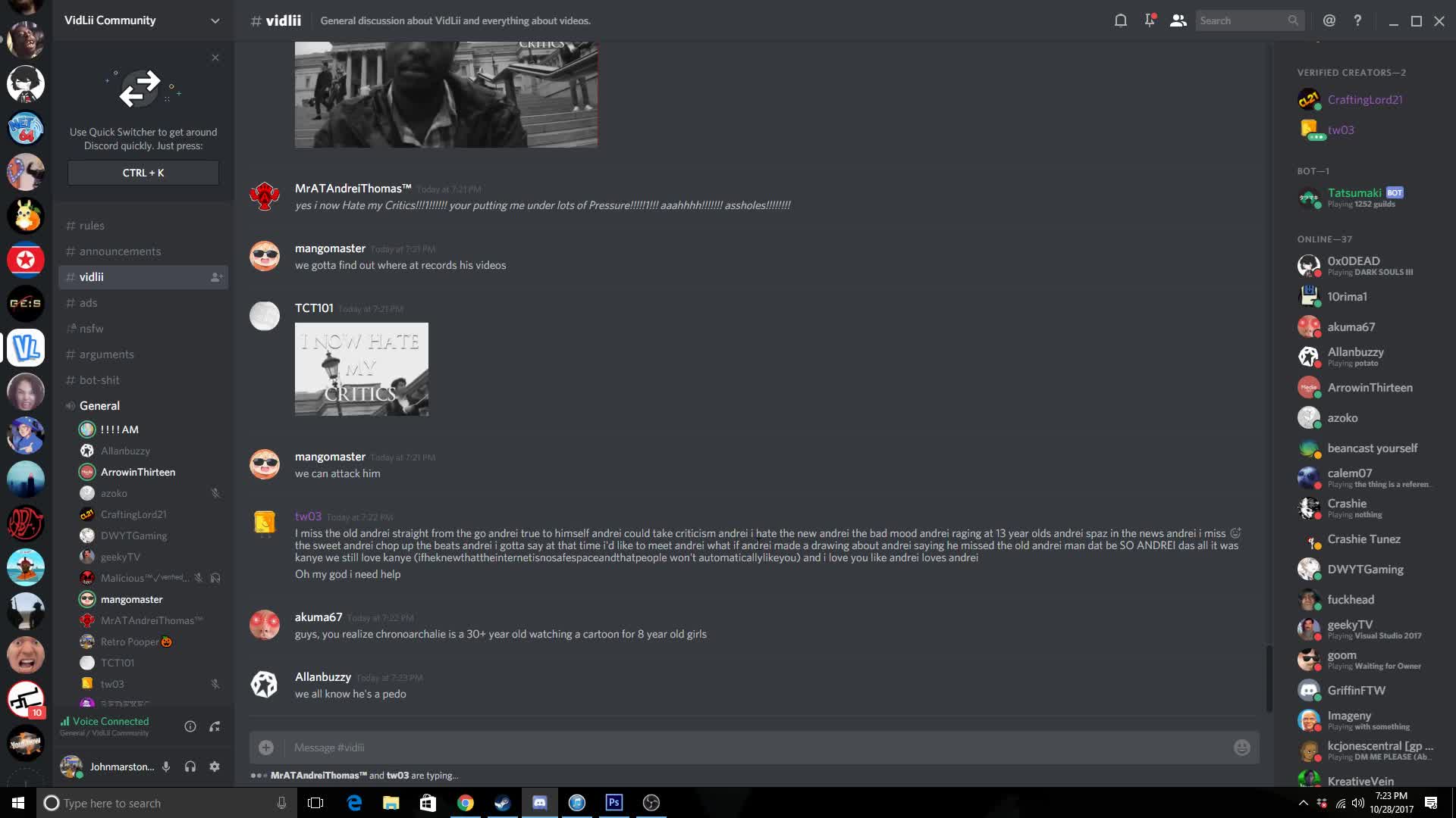 Hanging Out In The Vidlii Discord In 2017